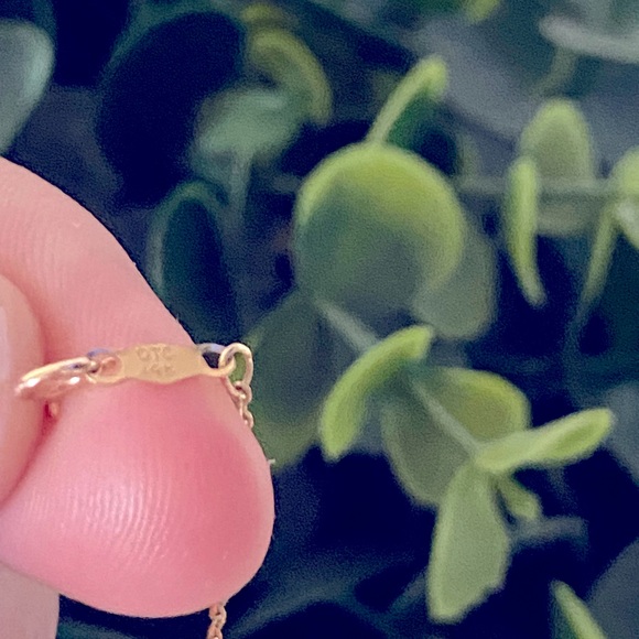 14K Gold Freshwater Pearl Station Necklace 16" Signed O.T.C 14Kt 3 grams - Picture 5 of 10